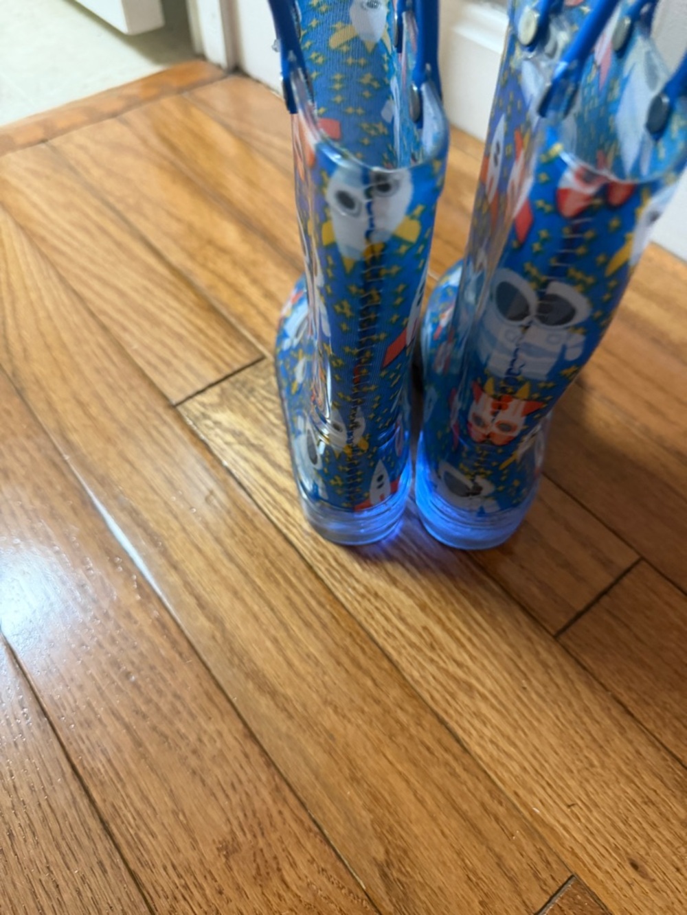Kids Blue Rocket Rain Boots with Handles - Picture 4 of 4